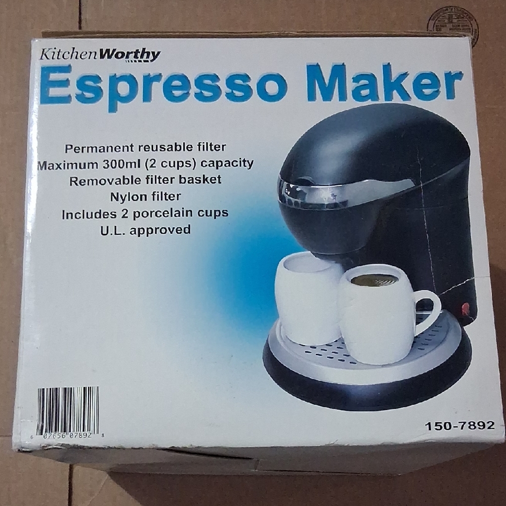 Black Espresso Maker with Cups